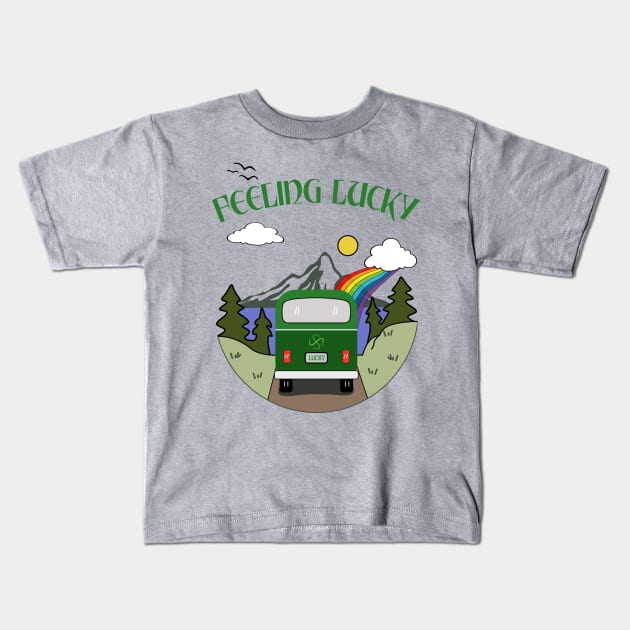 Feeling Lucky, campers enjoying the view. Kids T-Shirt by Blended Designs